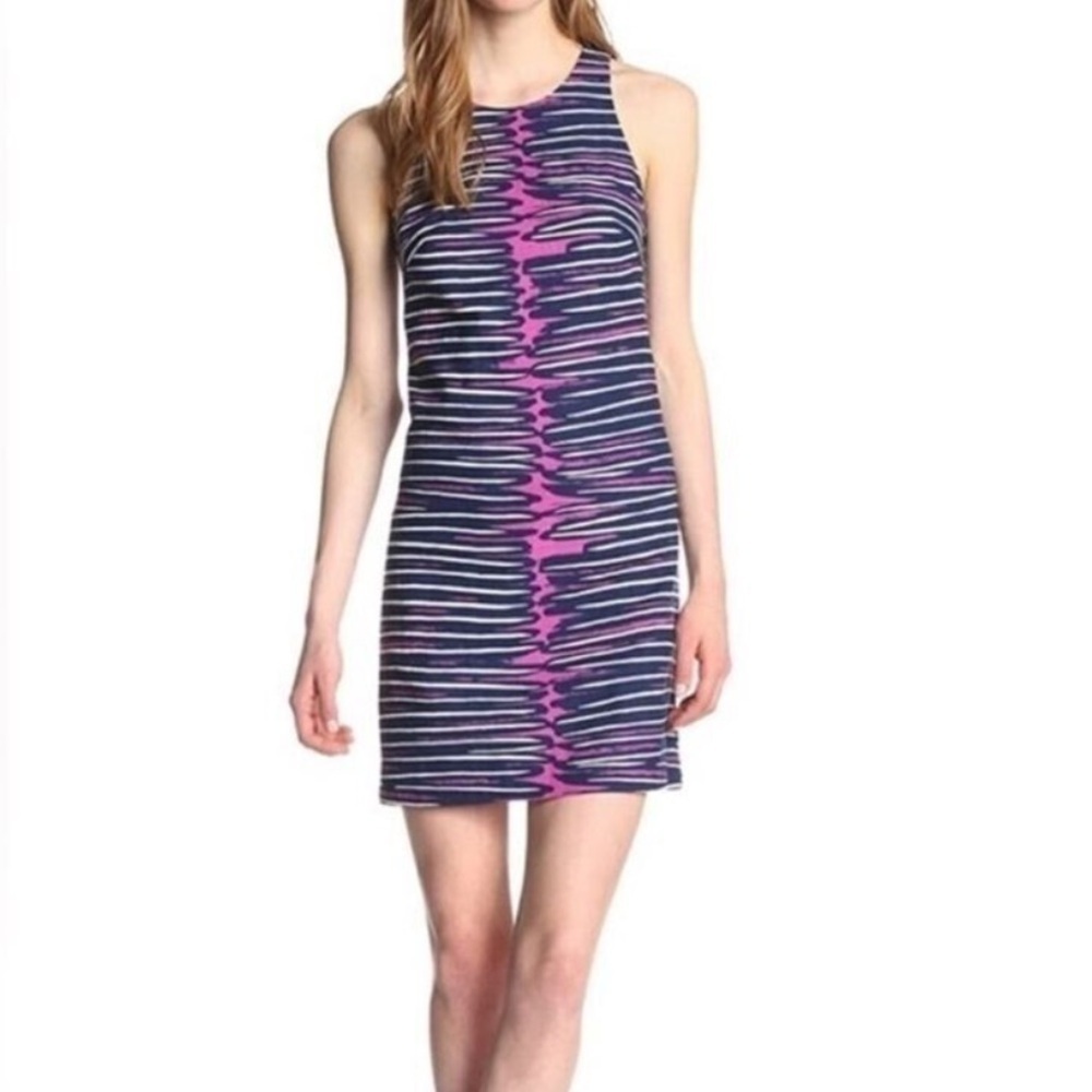 Trina Turk Pink and Blue Striped Dress